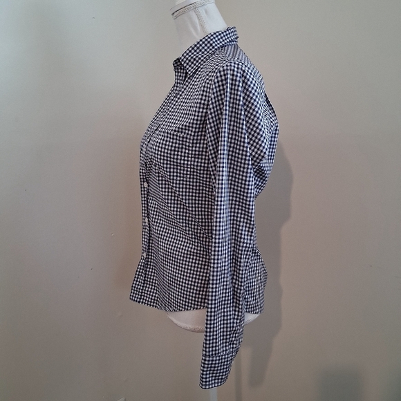 FRANK & EILEEN Barry Blue/White  Gingham 100% Cotton Shirt Size X-Small - Picture 5 of 9